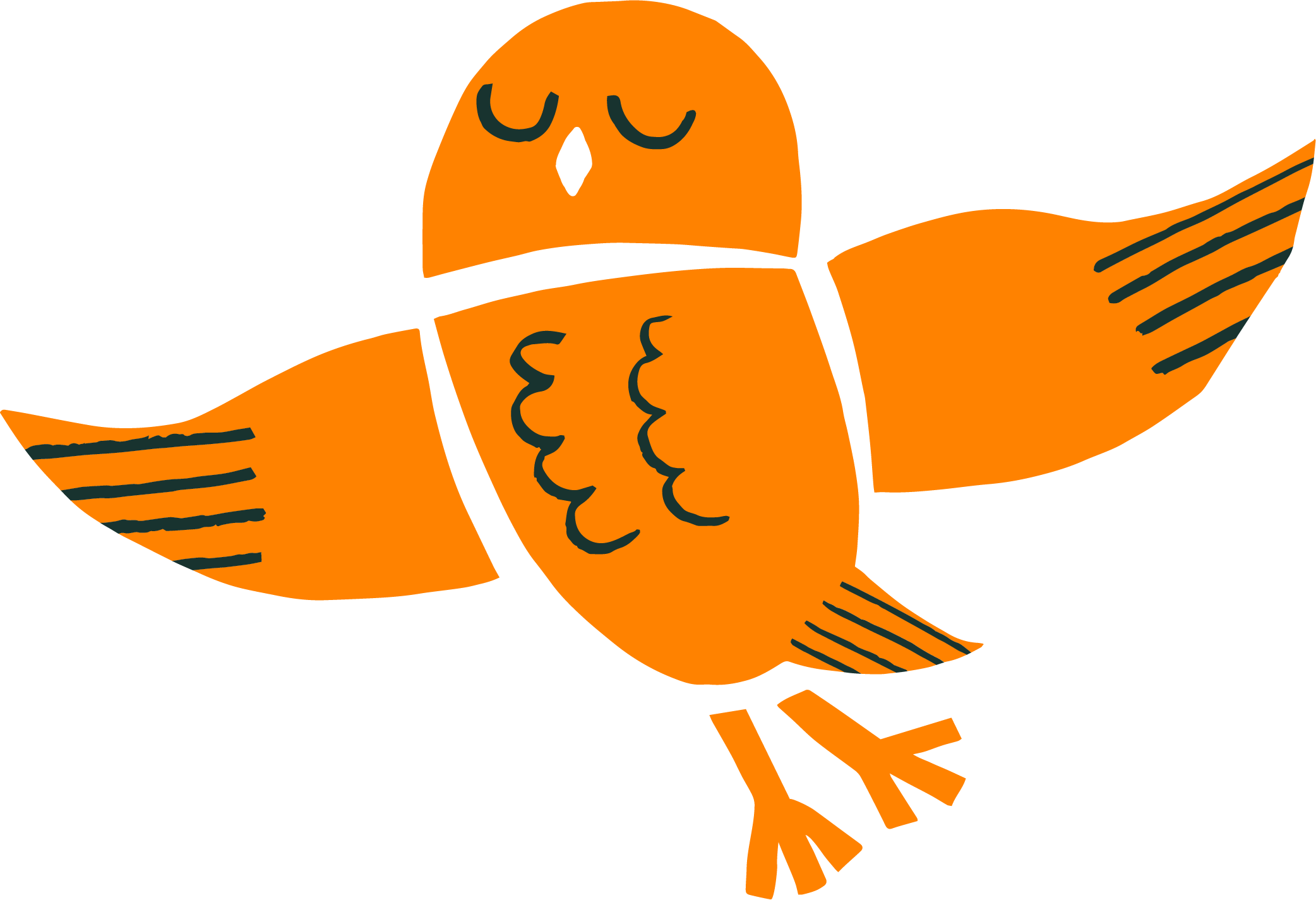 Ollie the Owl Flying Illustration